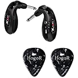 Xvive U2 2.4GHZ Wireless Guitar System Plug and Pick Up With Build-in Rechargeable Battery, Broad frequency 20Hz  20kHz - Digital Guitar Transmitter Receiver bundled With HogoR Guitar Picks (Black)