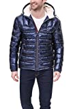 Tommy Hilfiger Men's Midweight Sherpa Lined Hooded Water Resistant Puffer Jacket, Pearlized Navy, Large