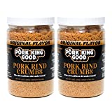 Pork King Good - Pork Rind Breadcrumbs - 2 Pack! Keto Friendly, Paleo, Gluten-Free, Sugar Free, Zero Carb Panko Substitute (Two 12 Oz Jars) (Original, 2 Pack)