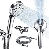 Handheld Shower Head with Hose, 6+1 Mode Shower Head, Built-in Power Wash to Clean Tub, Tile and Pet, 360° Adjustable Shower Head Holder, 5 ft Watertight Stainless Steel Long Hose