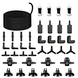 AquariumBasics 26.6 Feet Black Aquarium Soft Airline Tubing Hose Standard with 4 Air Stones,4 air Value Controller,4 Check Valves, 6 Suction Cups and 16 in Total for I,L,T,Y Shape Connectors