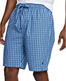 Nautica Men's Soft Woven 100% Cotton Elastic Waistband Sleep Pajama Short, French Blue, Large