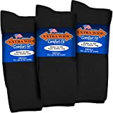 Extra Wide Comfort Fit Athletic Crew (Mid-Calf) Socks for Men and Women, Pick your size, Do not size up (Small, Small - Black)
