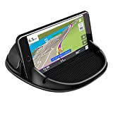 Loncaster Car Phone Holder, Car Phone Mount Silicone Car Pad Mat for Various Dashboards, Slip Free Desk Phone Stand Compatible with iPhone, Samsung, Android Smartphones, GPS Devices and More, Black