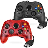 Yioone Controller Replacement for Xbox Controller S-Type/Original Xbox Controller,Classic Controller Compatible with Original Xbox Console (Black and Ruby Red)