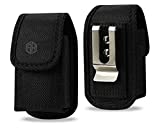 AH Premium Military Grade Canvas Belt Case, Small Rugged Pouch Belt Clip Holster Nylon Metal Clip Flip Phone Belt Case Holder Fits Most Small FLIP Cell Phones & Key Fob & Portable Sanitizer Case