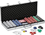 Fat Cat by GLD Products 11.5 Gram Texas Hold 'em Claytec Poker Chip Set with Aluminum Case, 500 Striped Dice Chips, 24.25 Inch