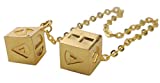 Chogial Men's Lucky DICE Costumes Charms Jewelry for HAN Solo Cosplay (Chain Cube), Gold, Large