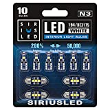 SIRIUSLED N3 DE3175 31MM 194 168 2825 Combo LED bulbs white Super Bright 300 Lumens 3030 Chipset for Japanese Car Truck Interiors Dome Map Door Courtesy License Plate Lights pack of 10