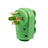 RVGUARD NEMA 14-50P RV Replacement Male Plug, 125/250V 50 Amp with Disconnect Handle, Green