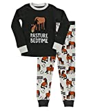 Lazy One Warm Long-Sleeved Kids' Pajamas for Girls and Boys, Funny Kids' Pajama Sets, Cozy, Comfy, Horse, Past Your Bedtime (Pasture Bedtime Grey, 8)