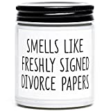 Funny Divorce Gifts for Women, Freshly Signed Divorce Papers Scented Candle, Unique Divorce, Break Up Gifts for Best Friends, Sister, BFF, Coworkers, Her