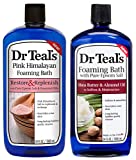 Dr Teal's Foaming Bath Combo Pack (68 fl oz Total), Restore & Replenish with Pink Himalayan, and Soften & Moisturize with Shea Butter & Almond Oil