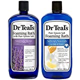 Dr Teal's Foaming Bath Combo Pack (68 fl oz Total), Soothe & Sleep with Lavender, and Soften & Nourish with Milk & Honey