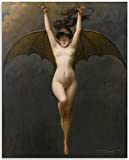 Bat Woman by Albert Joseph Pénot - 11x14 Unframed Creepy Gothic Room Wall Art Print - Perfect Home Bedroom Occult, Wicca Décor Oddities and Curiosities Under $15