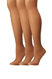Hanes Womens Set of 3 Alive Full Support Control Top RT Pantyhose B, Barely There