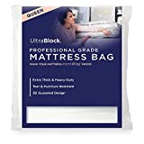 Ultrablock Mattress Bags for Moving or Storage – 6 Mil Plastic Cover, Tear and Puncture Resistant, Non-Slip Grip, Extra Thick Queen Size Bag
