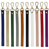 Coolcoco Colorful Leather Wrist Strap Replacement for Purse/Wallet/Key Chain Holder (10 Pieces/Set)