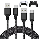 2 Pack 10FT Charger Charging Cable for PS5 Controller/for Xbox Series X/for Xbox Series S Controller, Replacement USB C Cord Nylon Braided Type-C Ports Accessories for Nintendo Swith