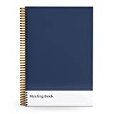 Meeting Book - Achieve Confidence & Impact with the #1 Meeting Notebook. Take Your Meetings to the Next Level. 6"W x 9"H (Navy)