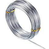 32.8 Feet Copper Aluminum Wire, Bendable Metal Craft Wire for Making Dolls Skeleton DIY Crafts (Silver, 2 mm Thickness)