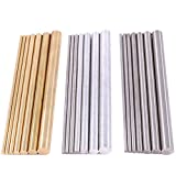 Glarks 21pcs 3 Sets of Metals Round Rod Lathe Bar Stock for DIY Craft Tool, Diameter 2mm - 8mm, Length 100mm, Metals Include Brass, Stainless Steel, Aluminum