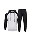 PASOK Men's Casual Tracksuit Sweat Suit Running Jogging Athletic Sports Shirts and Pants Set Gray L