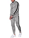 COOFANDY Men's Sweatsuit 2 Piece Outfit Casual Full Zip Contrast Sports Jogging Tracksuits Set