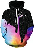 FLYCHEN Men's 3D Hoodie Pullover Print Pattern Fashion Sweatshirt Sportswear 03 Pour Painting LXL