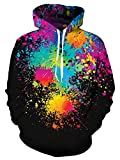 uideazone Womens Realistic 3D Print Painting Pullover Hoodie Funny Pattern Hooded Sweatshirts w/Pockets for Casual Festival