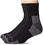 Carhartt Men's 3 Pair Pack Work Socks, Black, Shoe: 6-12