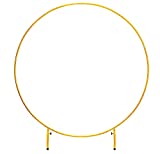 LANGXUN Large Size Golden Metal Round Balloon Arch kit Decoration, for Birthday Party Decoration, Wedding Decoration, Graduation Decorations and Baby Shower Photo Background Decoration (7.2ft)