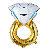 Big Balloon Gold Diamond Ring Foil Balloon Inflatable Wedding Decoration Helium Air Valentine's Day Balloon Event Party Supplies (Big Ring)
