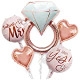 Gifloon Ring Balloon for Bachelorette Engagement Wedding Bridal Shower Diamond Party Decorations Supplies, Rose Gold