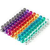 SMARTAKE Push Pin Magnets, Fridge Magnets, 80 Pack 8 Assorted Color Magnets, Multi-Use Premium Brushed Nickel for Fridge, Whiteboard, Dry Erase Board in Home, Kitchen, Office, and School