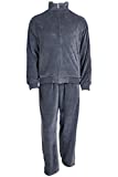 Mens Velour Tracksuit (Large, Charcoal Gray Heather)