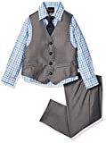 Nautica Little Boys 4-Piece Vest Set with Dress Shirt, Tie, Vest, and Pants, Light Grey, 6
