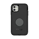 Otter + Pop for iPhone 11: OtterBox Defender Series Case with PopSockets Phone Grip and Phone Stand, PopGrip, Collapsible, Swappable Top, Black and Aluminum Space Grey