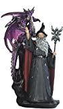 11" Wizard w/Dragon Magician Fantasy Magic Merlin Sorceror Figurine Figure