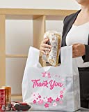 Lina Plastics- Thank You T-Shirt Bags (300 Count), Plastic - Bulk Shopping Bags, Restaurant Bag - T-Shirt Plastic Bags in Bulk - (12" x 7" x 23") White/Thank You (12"x 7"x 23" (100 Count))