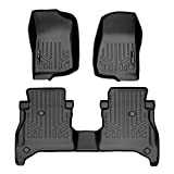 SMARTLINER Custom Fit Floor Mats 2 Row Liner Set Black for 2020-2021 Jeep Gladiator with Non Lockable Rear Underseat Storage