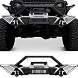 OEDRO Front Bumper Compatible with 2018-2022 Jeep Wrangler JL & Unlimited JLU (2/4 Doors) 2020-2022 Gladiator JT, Full Width Off Road Bumper w/D-Rings & Winch Plate Mounting & Paintable Armor