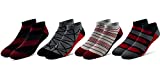 Pair of Thieves Men’s Cushion Low Cut Socks, 4 Pack, Cushioned Athletic Socks, AMZ Exclusive (Grey/Black/Red, One Size, one_size)