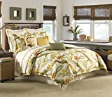 Tommy Bahama Birds of Paradise Collection Comforter Set-100 Percent Cotton, Ultra-Soft Bedding with Matching Shams and Bedskirt, Machine Washable Easy Care, Queen, Coconut