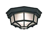 Designers Fountain 2067-BK Builder Cast Outdoor Flush Mount Ceiling Light, 10.5 in W, Black