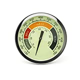 3 1/8” Large Upgraded BBQ Thermometer Gauge for Oklahoma Joe’s Smoker Grill & Most Charcoal Pellet Wood Pit Smoker Grills, 1/2 NPT Male Thread Temperature Gauge Replacement, Luminous Thermostat