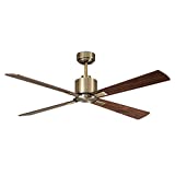 Lucci Air 210522010 Climate DC Ceiling Fan, 52 Inch, Antique Brass with Walnut Blades