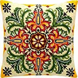 Kaleidoscope of Flowers. Needlepoint Kit. Throw Pillow 16×16 Inches. Printed Tapestry Canvas, European Quality