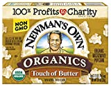 Newman's Own Organics Microwave Popcorn, Touch of Butter, 8.4oz (Pack of 12)