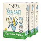 Quinn Microwave Popcorn, Non-Gmo, Organic Popcorn Kernels, Just Sea Salt, 3-Pack (9 Bags)